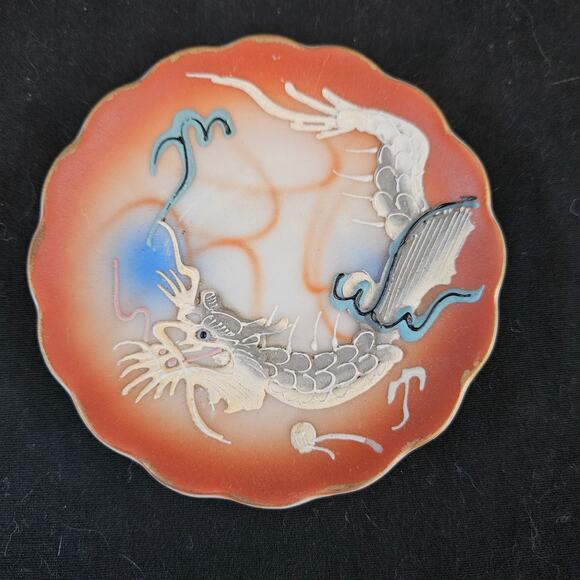 Empress Hand Painted Mini Tea Cup and Saucer Dragon Design Made in Japan - Picture 10 of 12